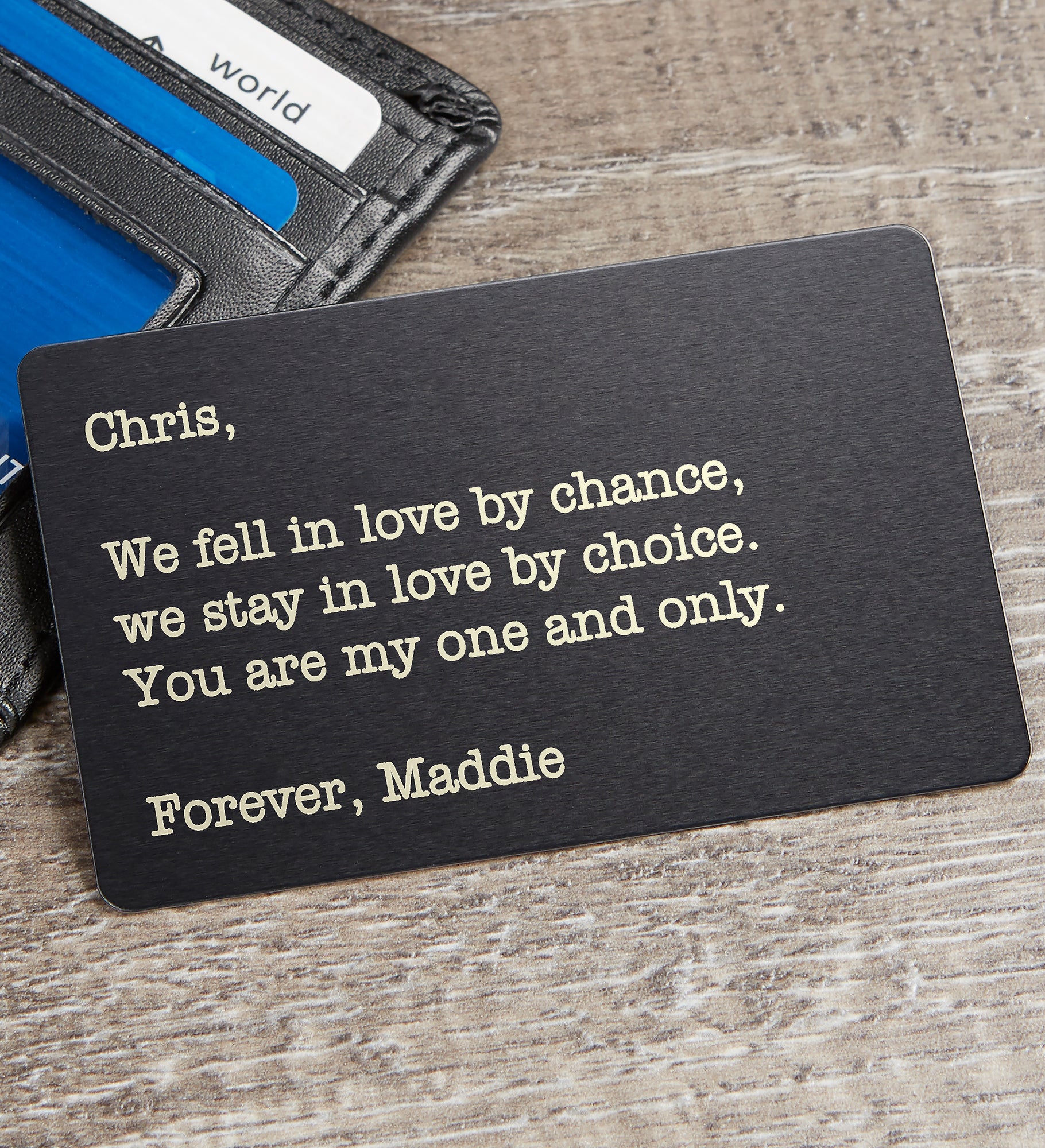 The One I Love Personalized Metal Wallet Card 